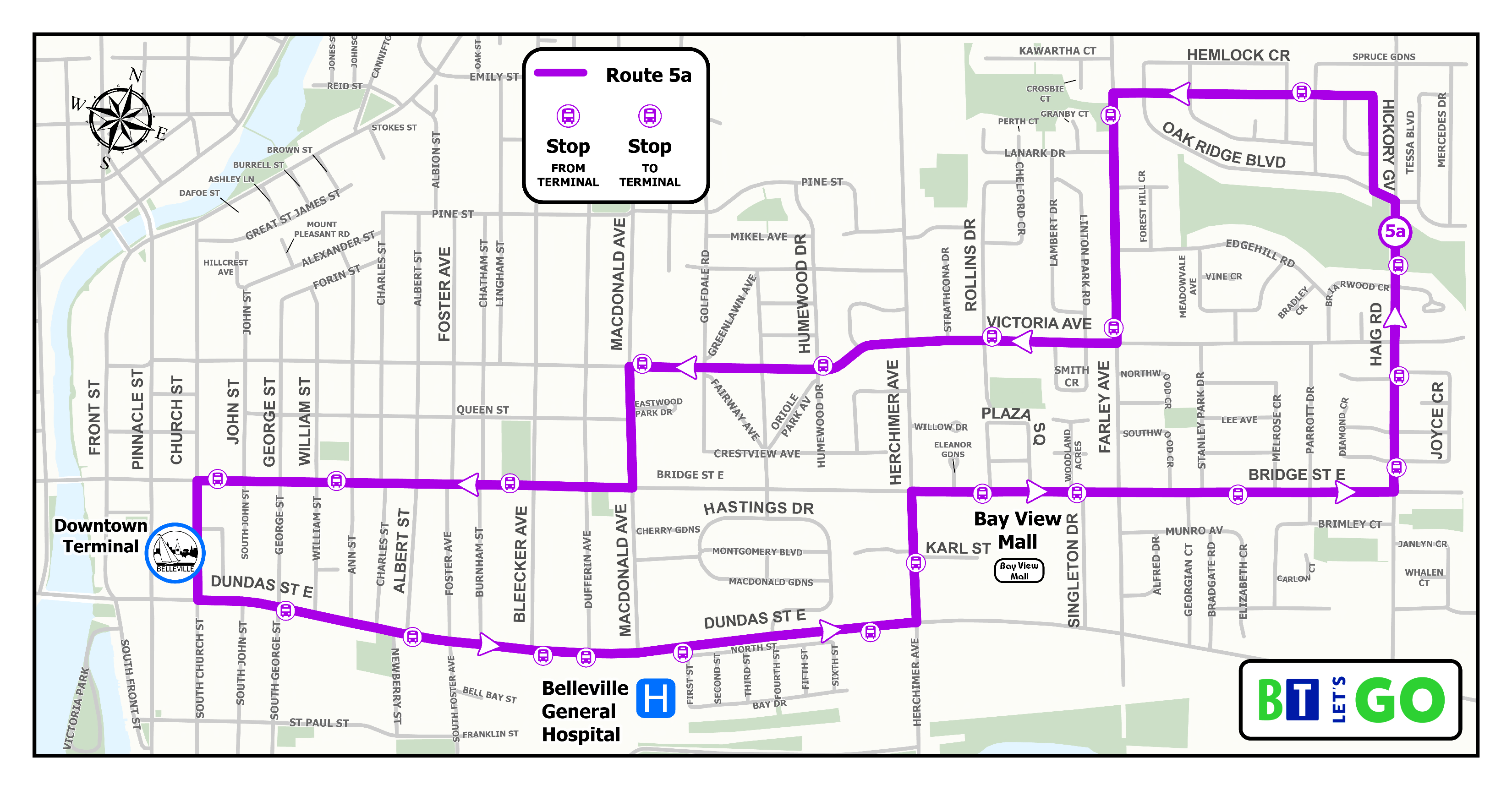 Route 5A Map