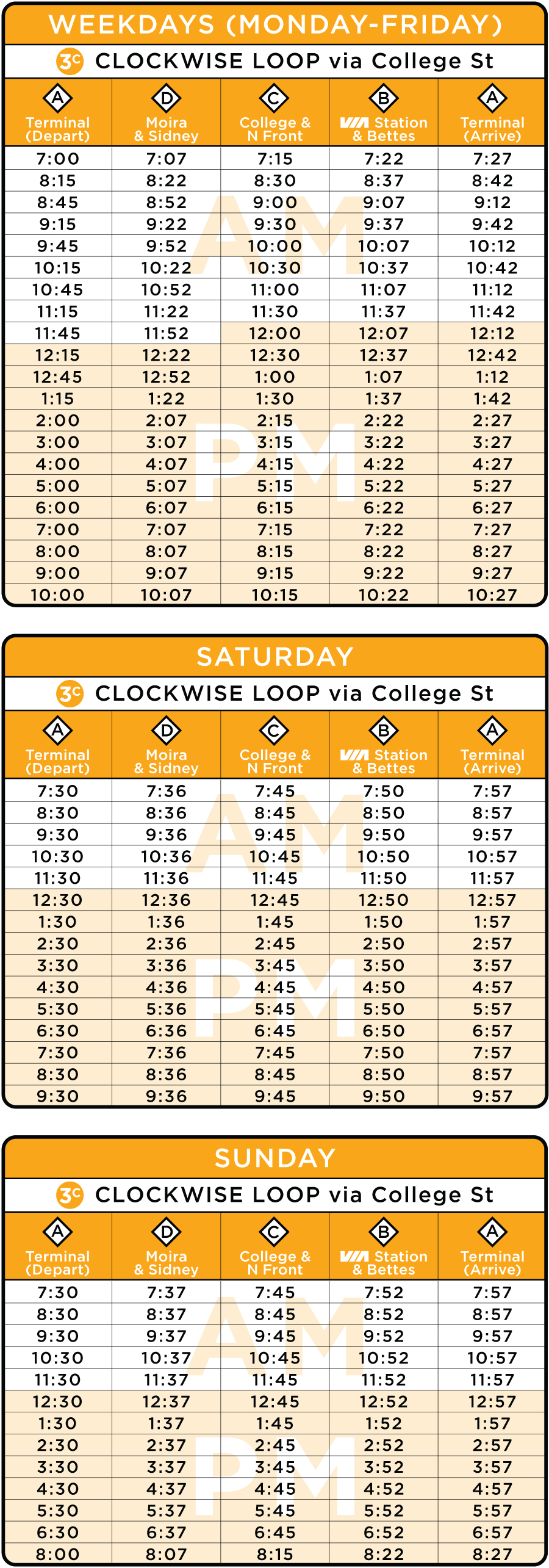 Route 3C Schedule