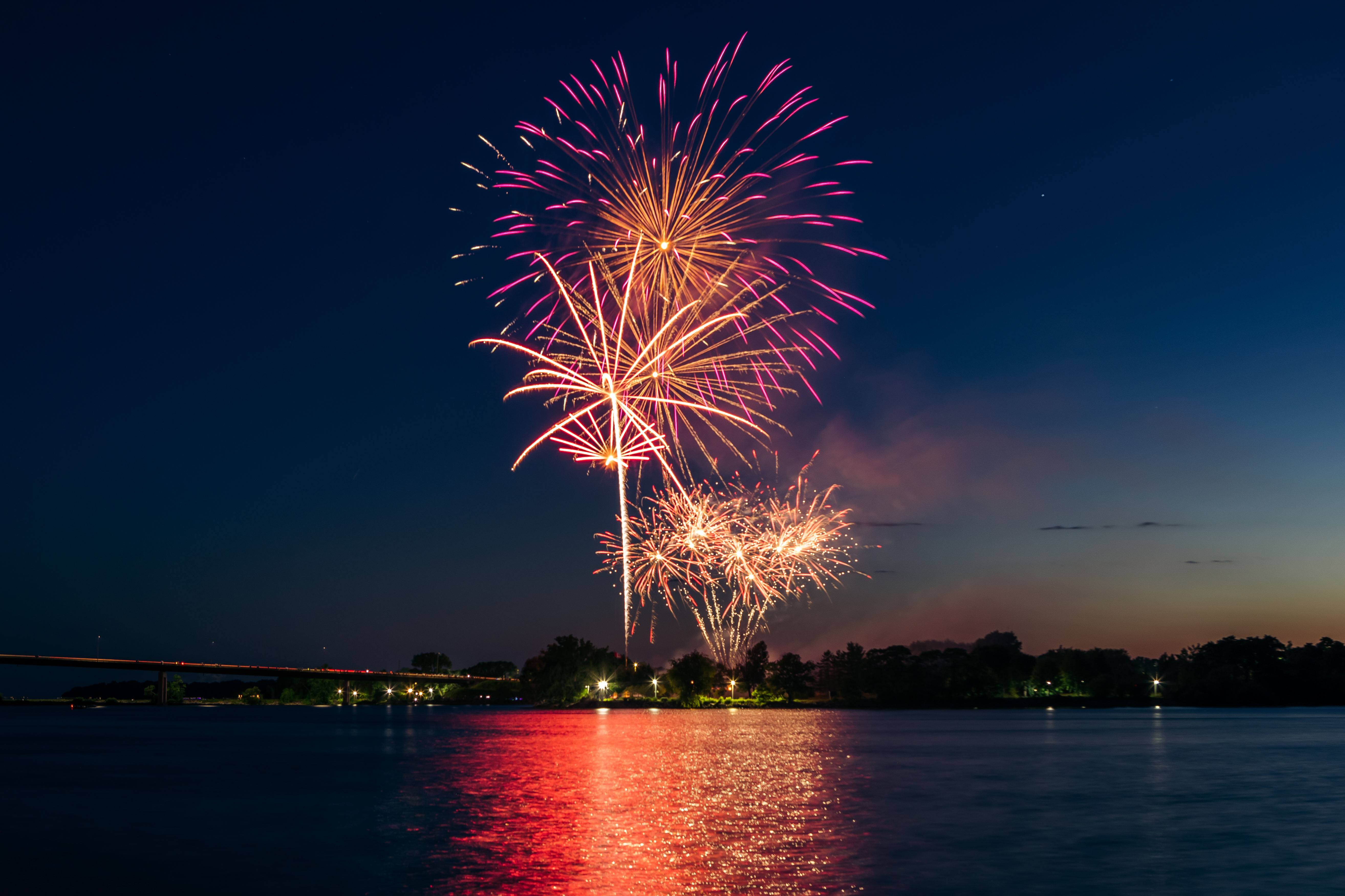 Fireworks over Bay of Quinte