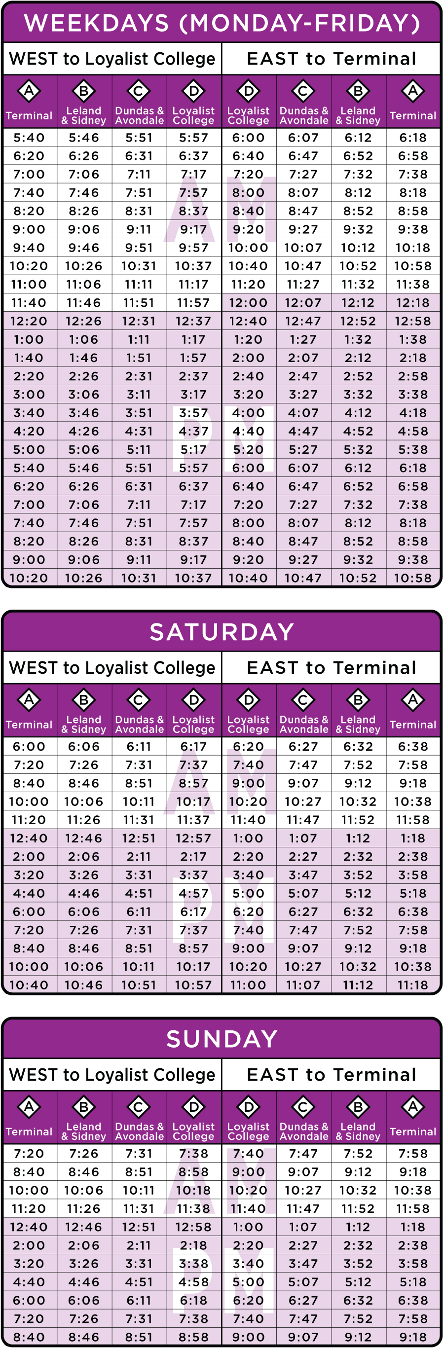 Route 4 Schedule