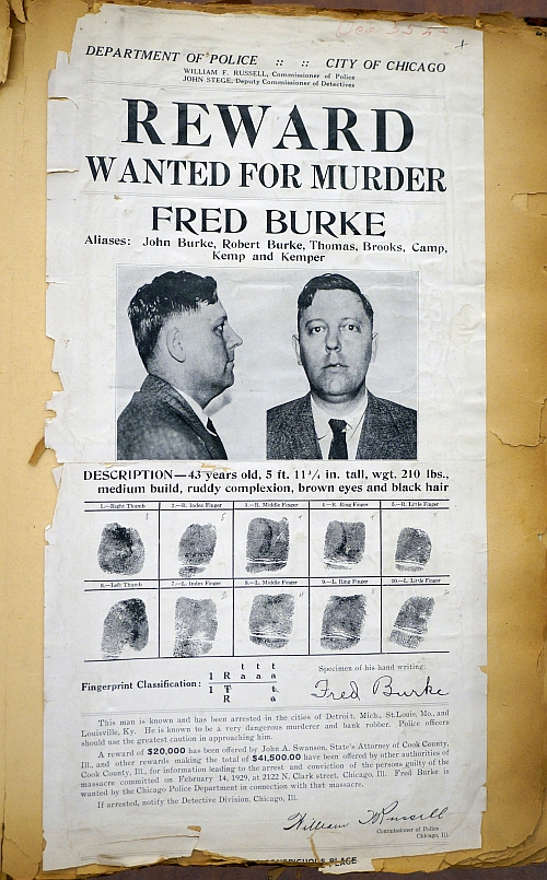 Wanted poster for Fred Burke.