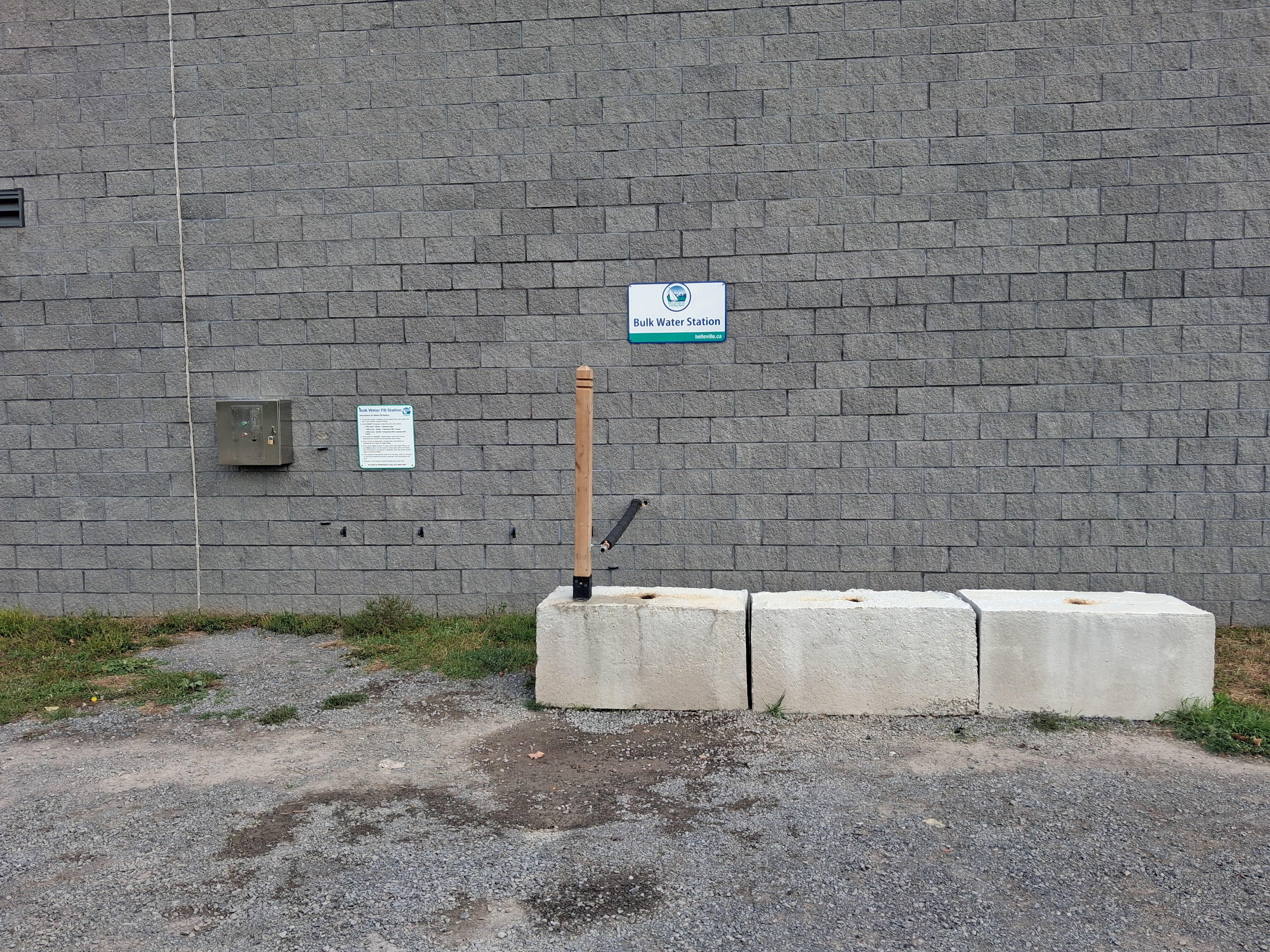 Bulk water station outside of the Quinte Sports and Wellness Centre