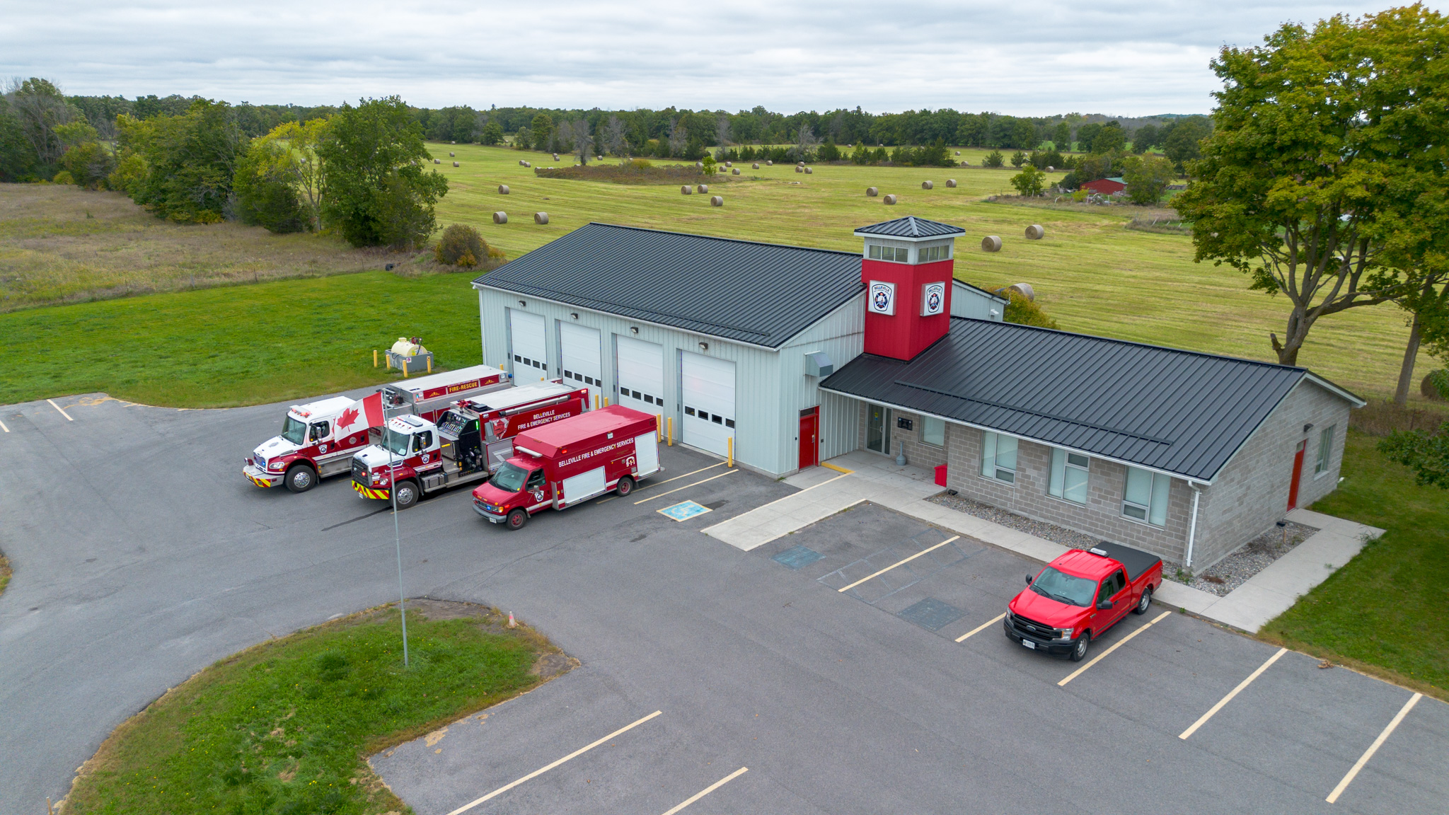 Aerial photo of fire station #3.
