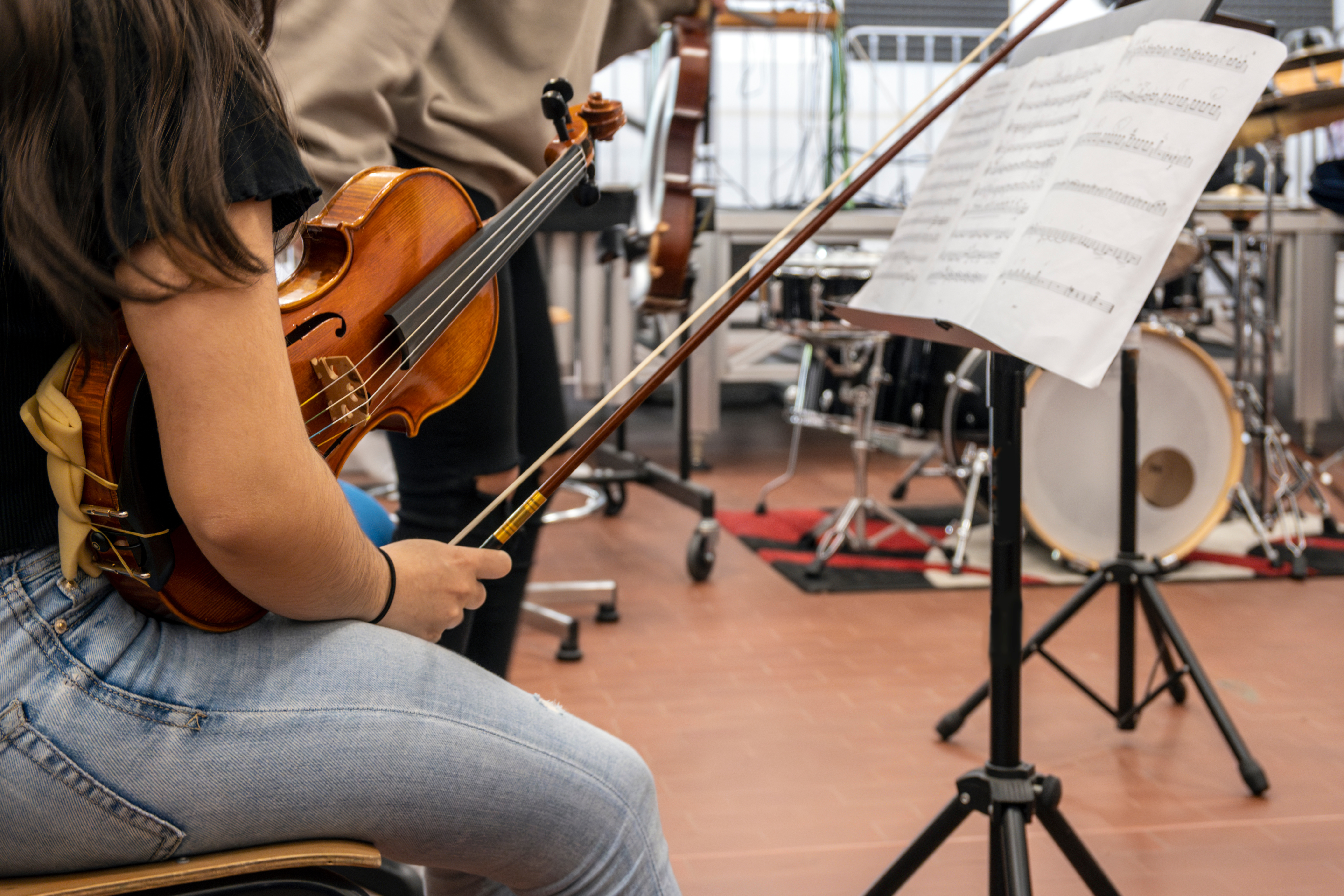 Person holding violin