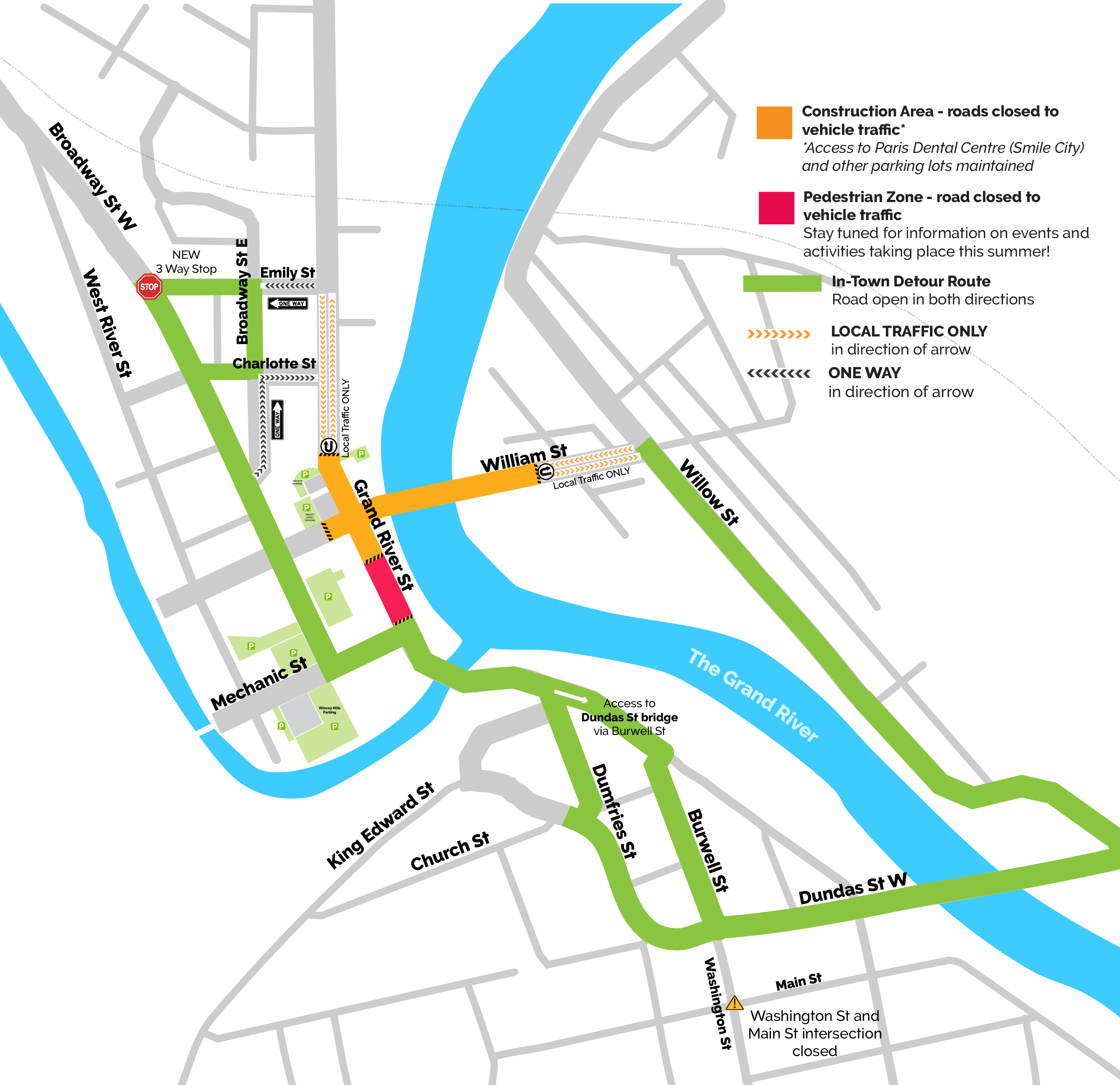 Downtown Dig Detour Map