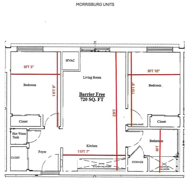 2 Bedroom Unit - Barrier Free