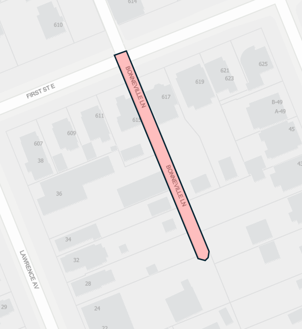 2025 Asphalt Resurfacing Bonneville Lane Map