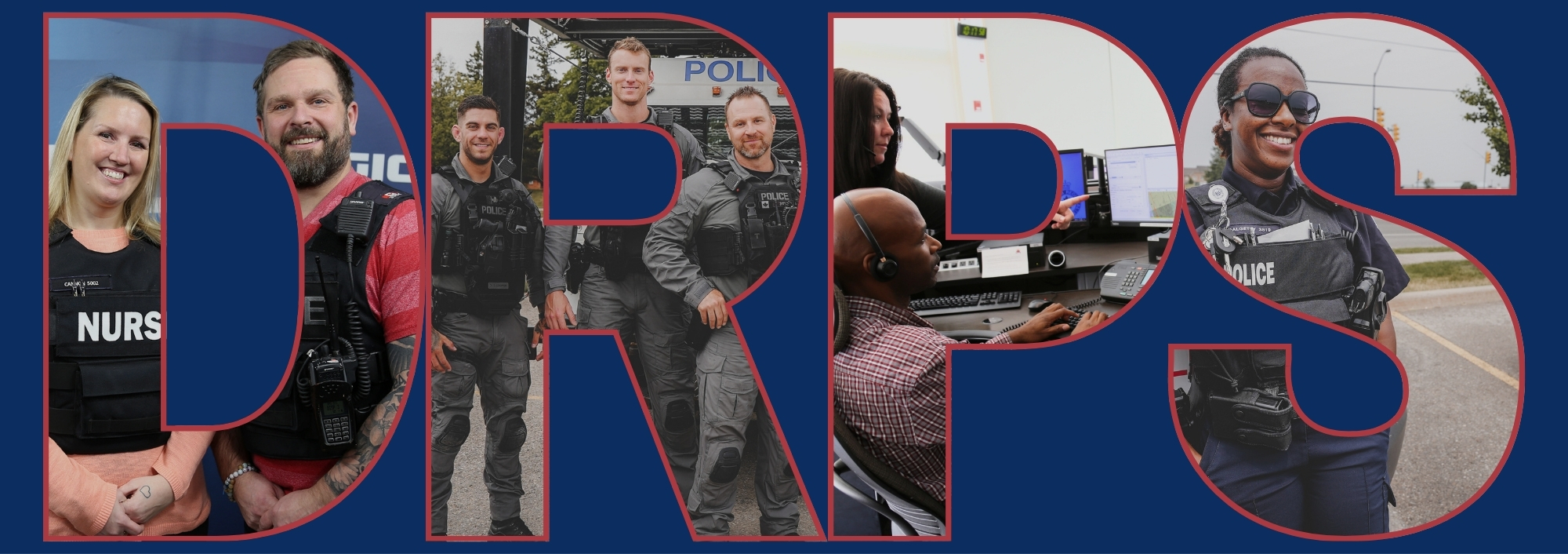 DRPS block letters with member photos within the block letters.