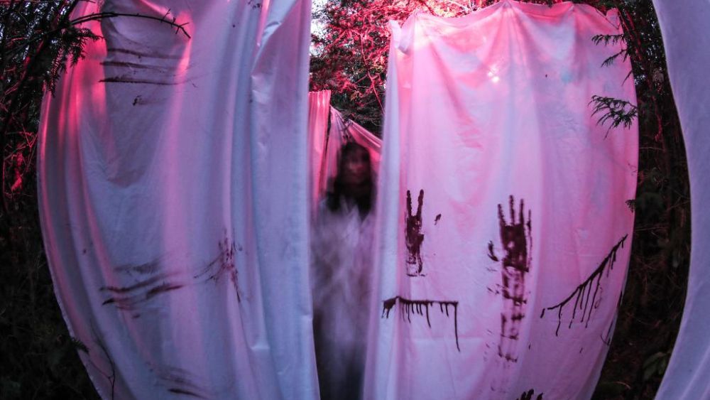 Scare actor at Cannington Haunted Attraction in Brock, Ontario