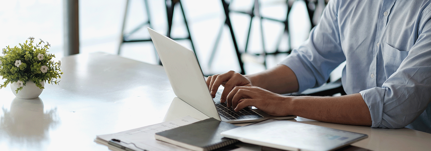 Person working at a computer