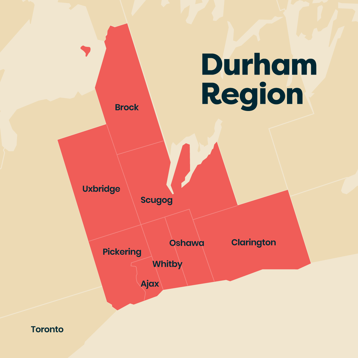 Map of Durham Region