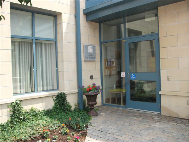 The front entrance at Hillsdale Estates Adult Day Program.