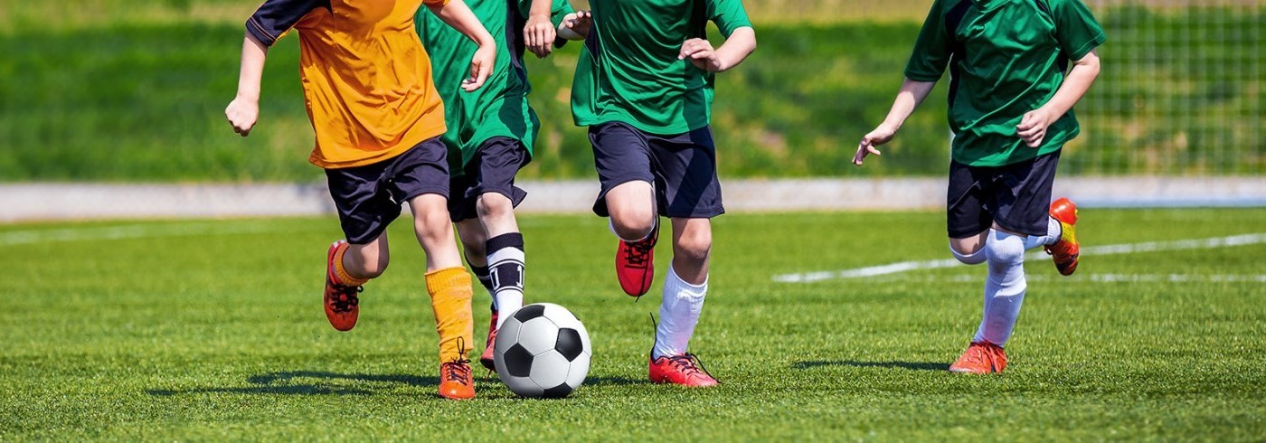 Kids playing soccer