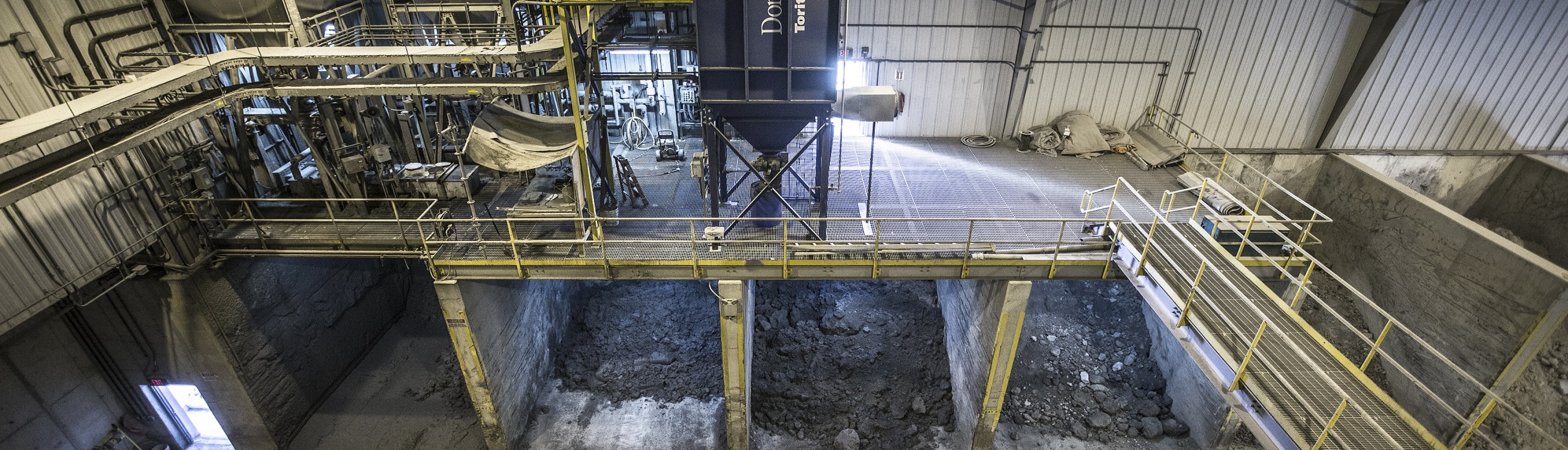 Ash bays inside the Durham York Energy Centre.