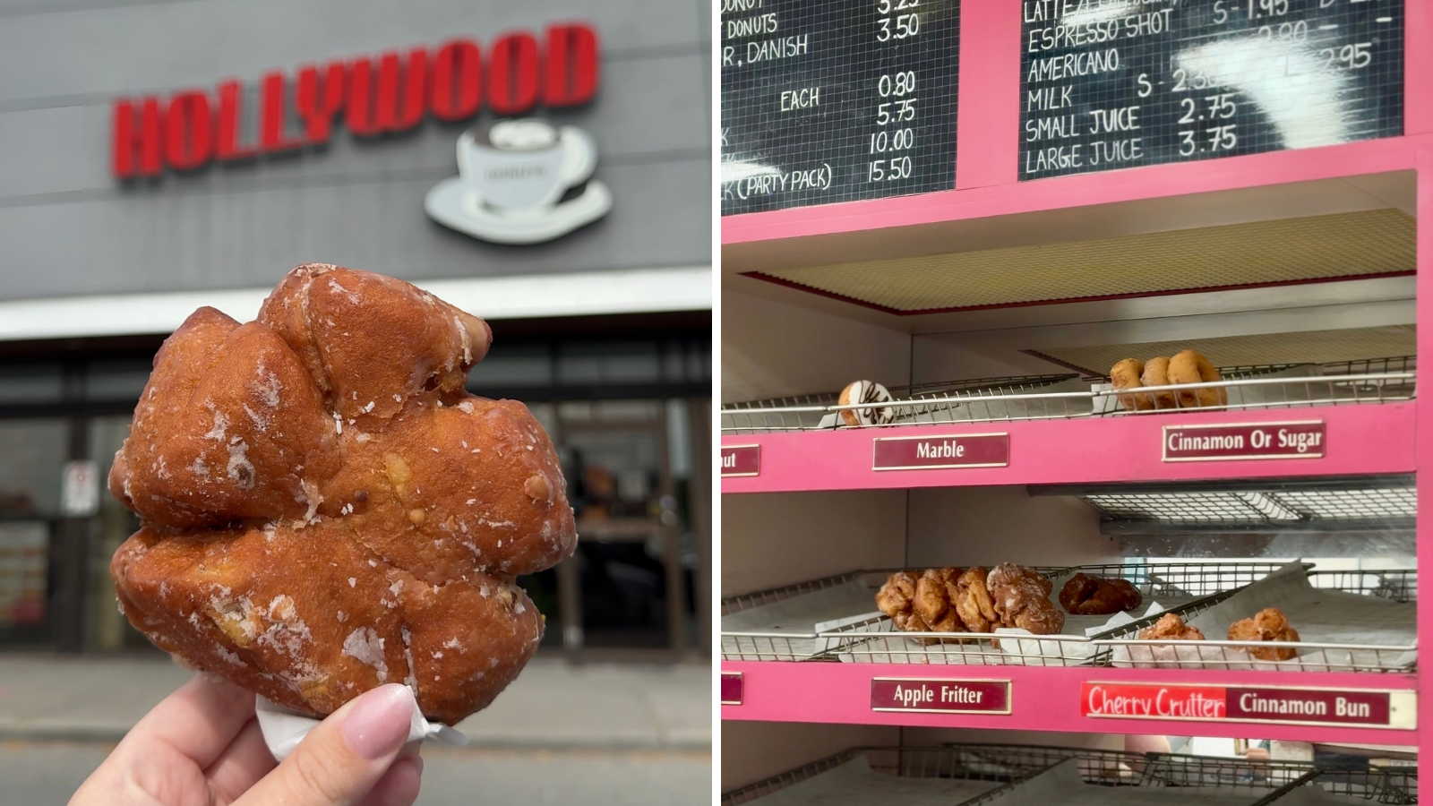 Apple fritters from Hollywood Donuts in Ajax, Ontario