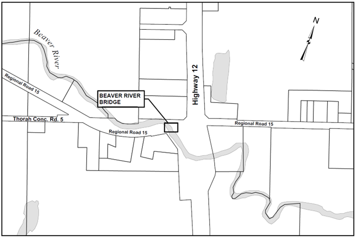 Map of Beaver River Bridge location