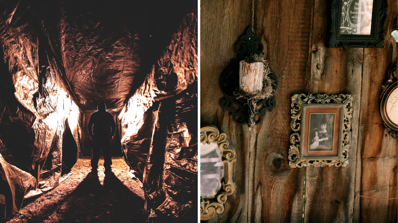 Collage of Cannington Haunted Attraction and Witch's Lair at Knox's Pumpkin Farm in Durham Region, Ontario