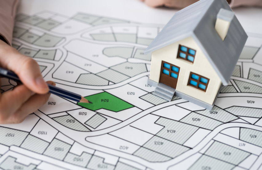 map with house