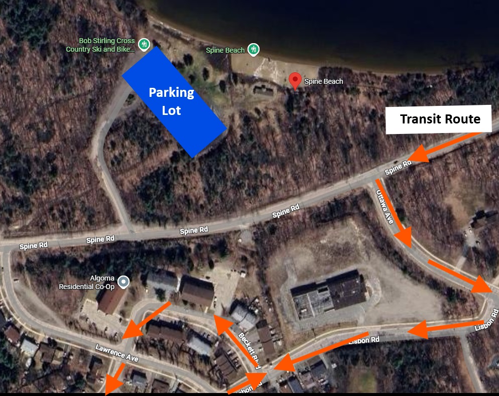 Spine Beach and Transit Route