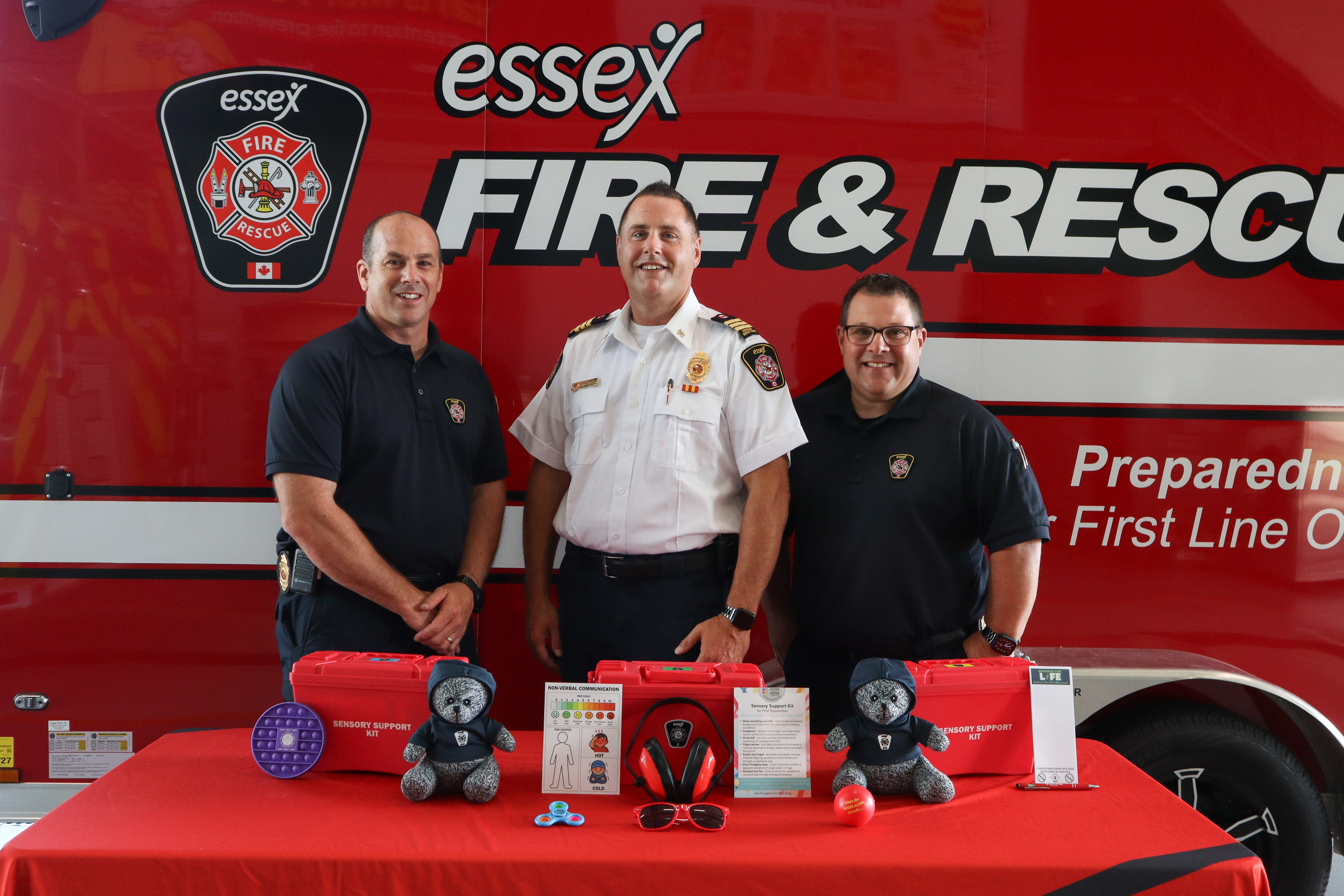 From left to right: Jacey Brockman - Deputy Fire Chief, Jim Meloche - Assistant Deputy Chief, Jason Pillon – Fire Chief.