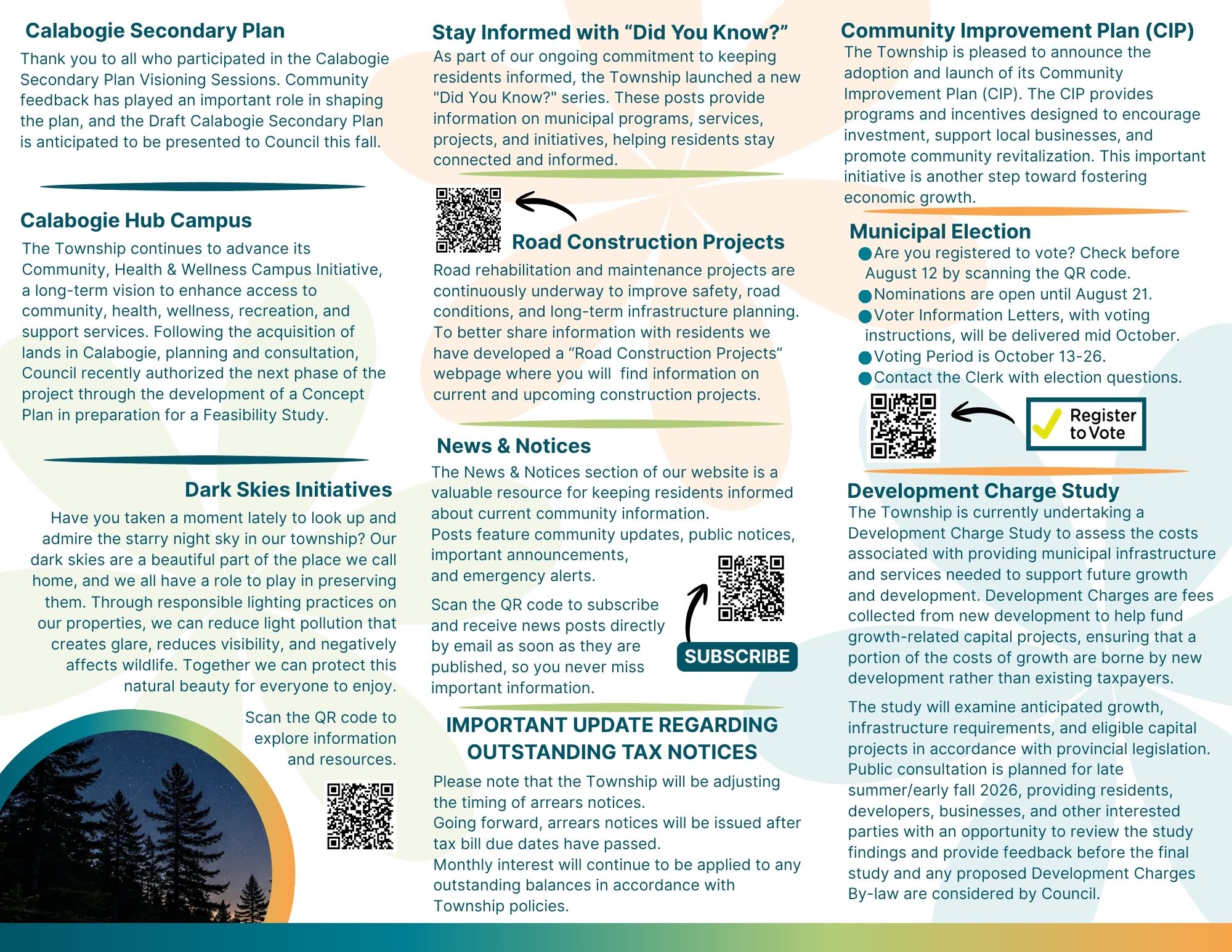 July 2026 Newsletter page 2, context is in pdf linked on the webpage