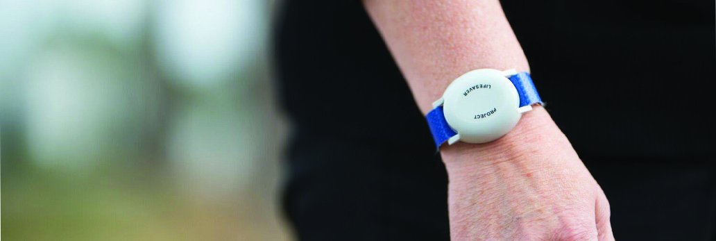 Person wearing a Project Lifesaver bracelet