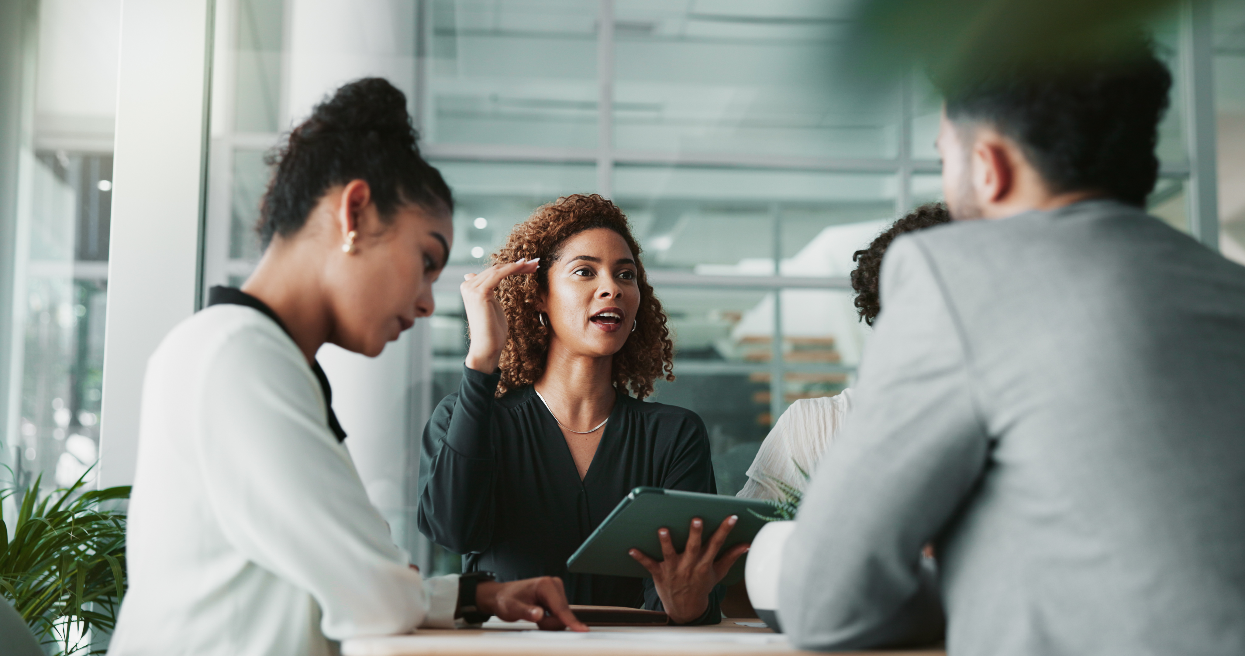 Group discussion in a meeting room