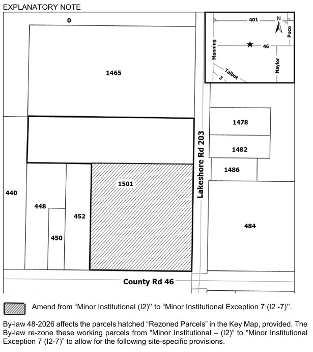 ZBA-08-2026 Key Map showing the subject property