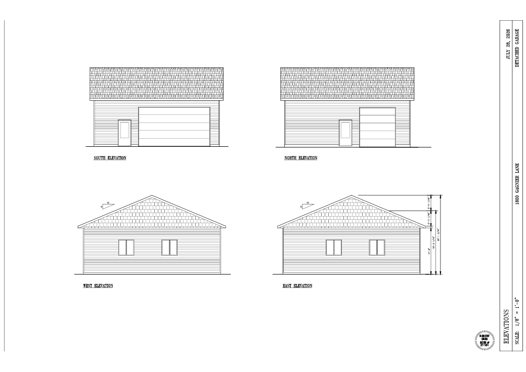 Subject site plan garage drawings.