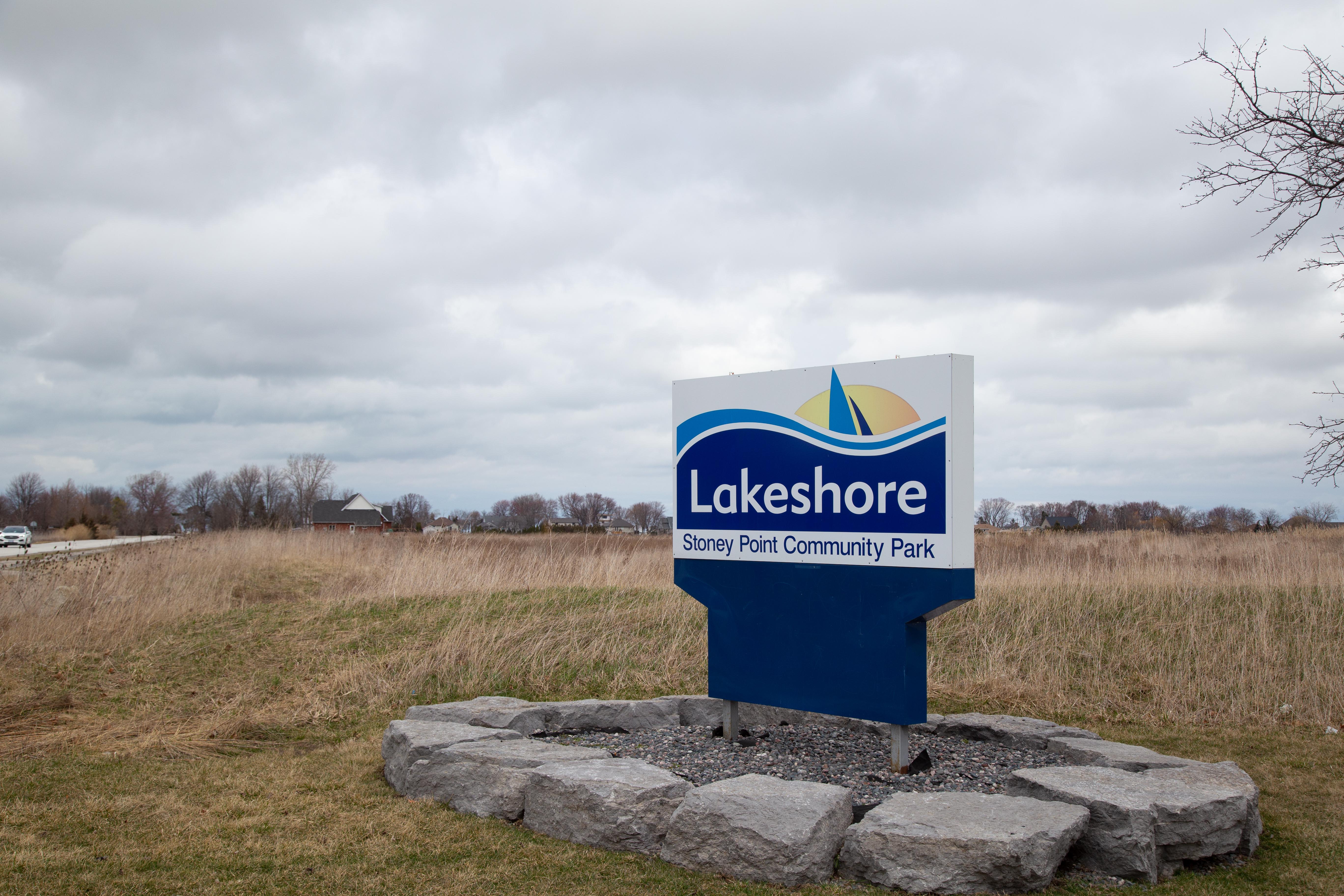 Photo of Stoney Point Community Park sign.