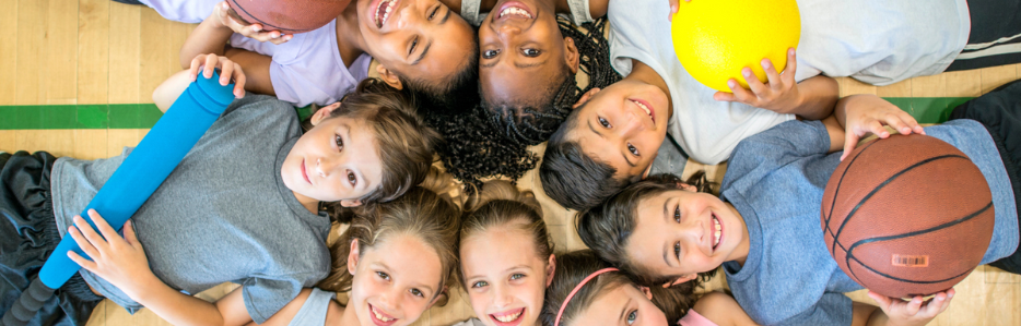 Kids on Gymnasium floor