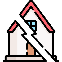 Image of home split in two