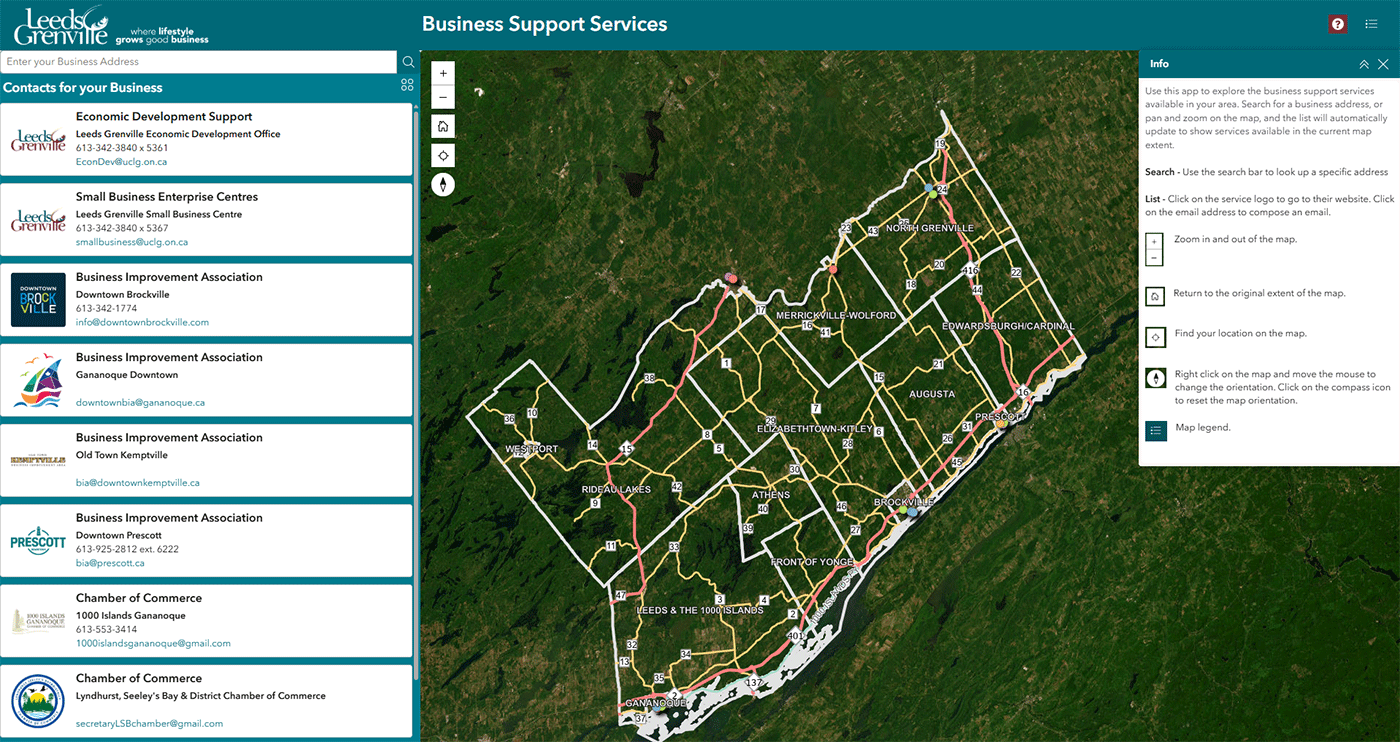 Business Support Services Map