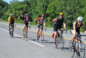 Group of cyclists