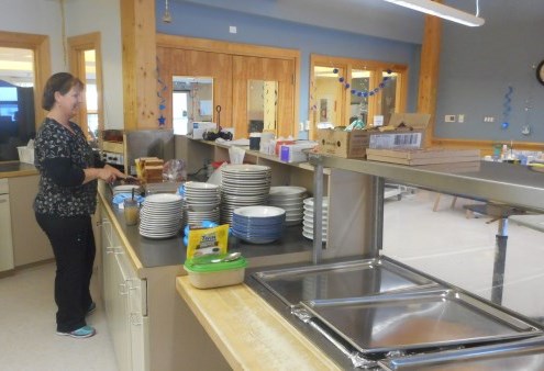 Staff working in kitchen