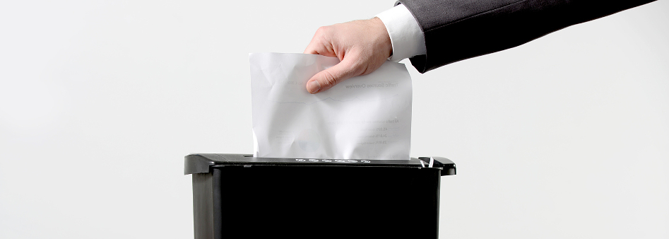 paper going into shredder