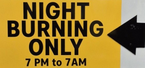 Night Burning Only 7 pm to 7 am
