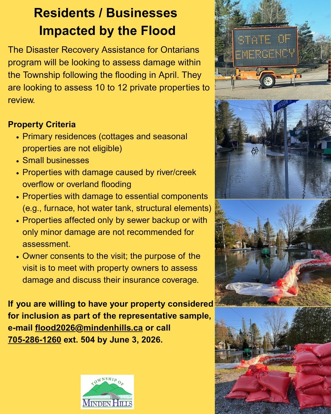 Seeking private property owners impacted by flood