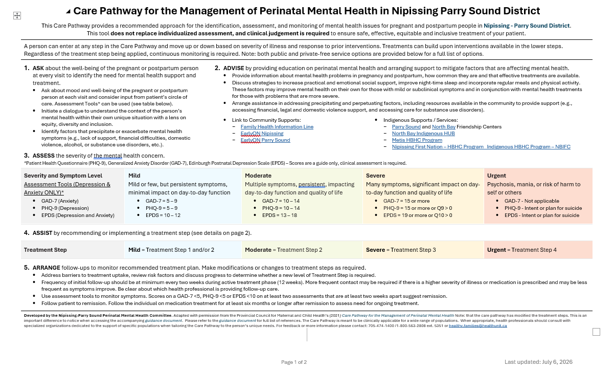 Perinatal Mental Health Care Pathway July 2026