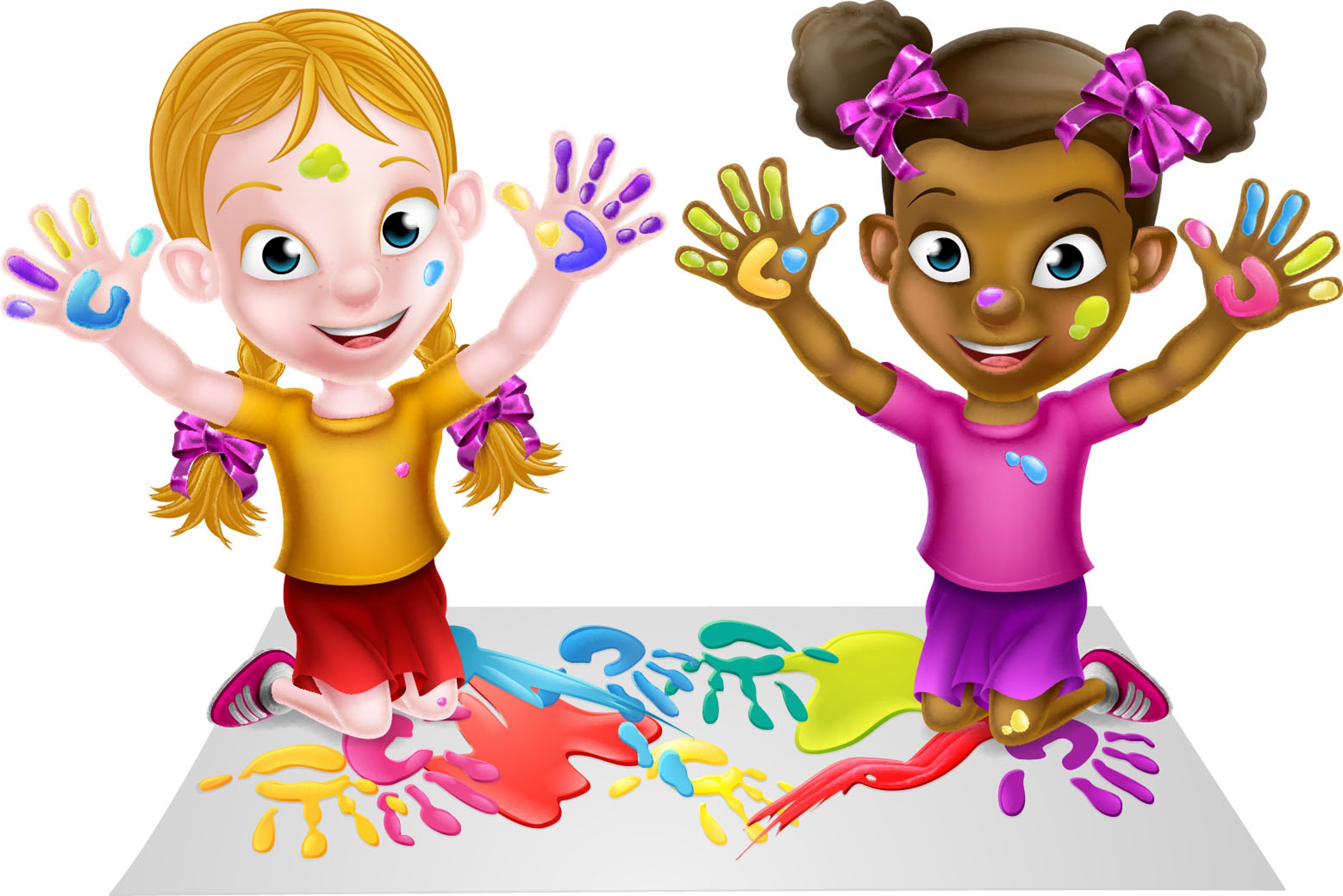 Picture of two children with dirty hands