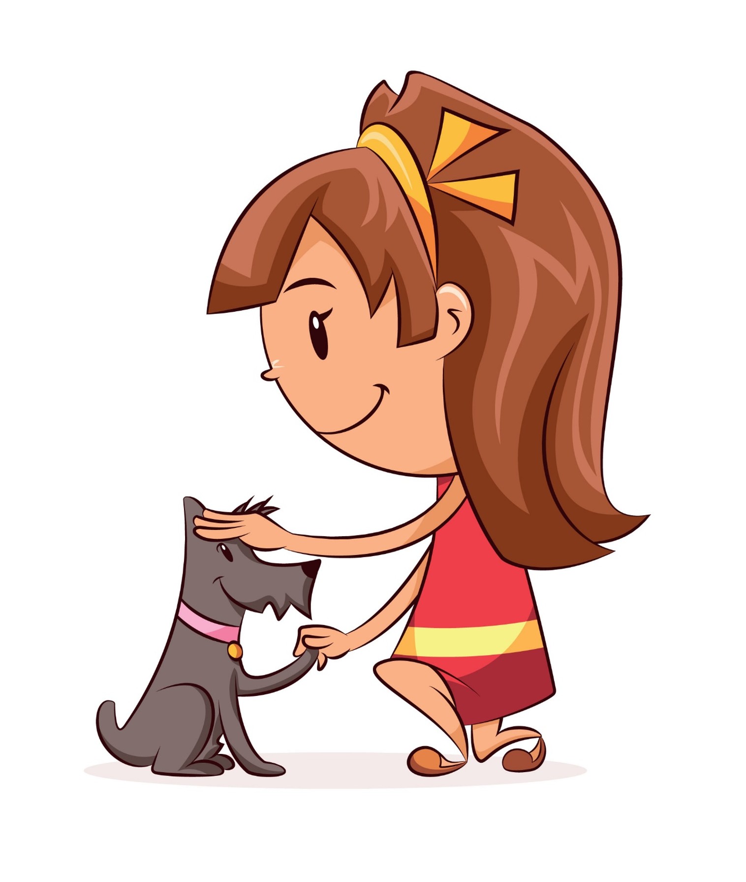 Picture of girl petting dog