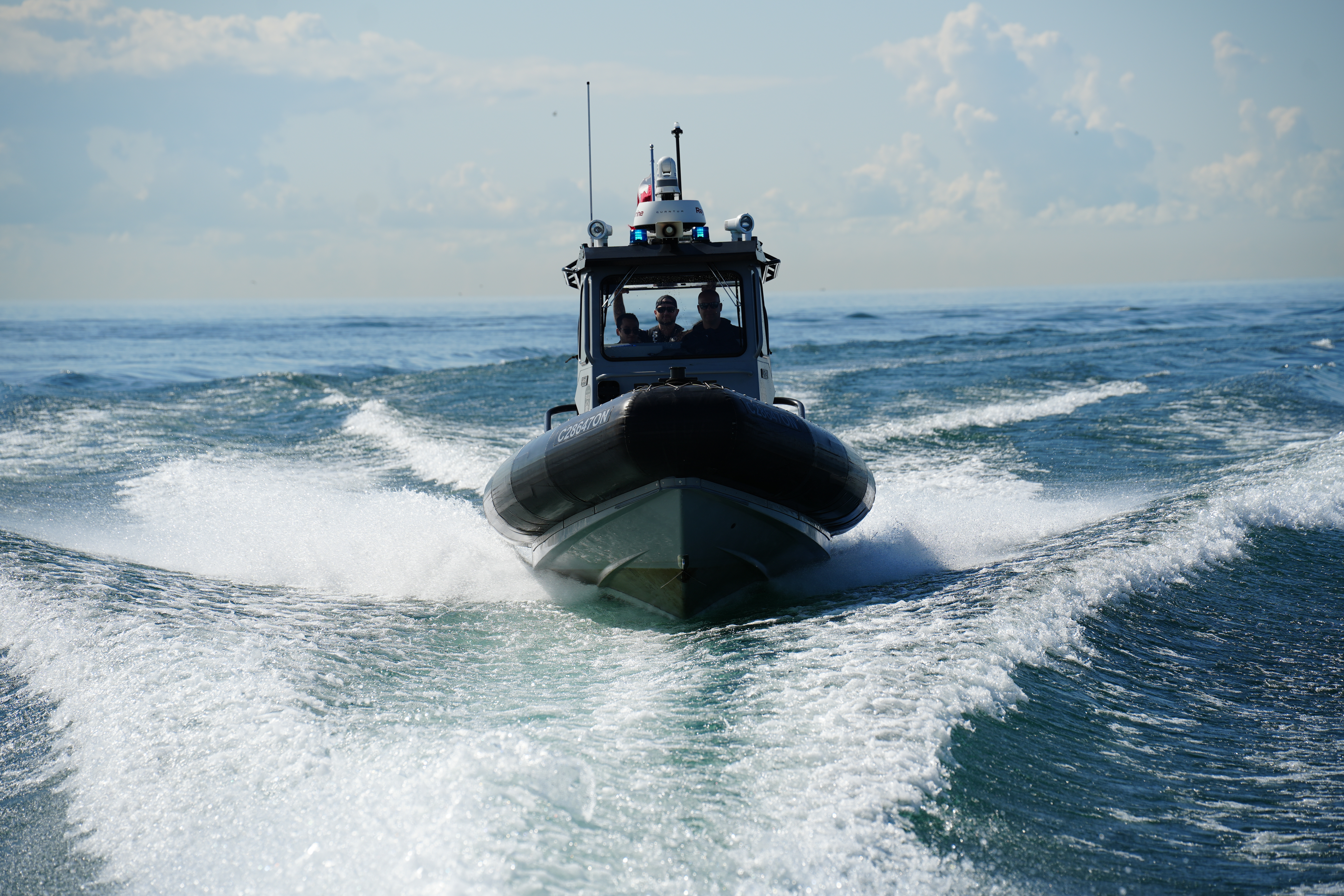 Peel Regional Police marine 2 boat in rough lake