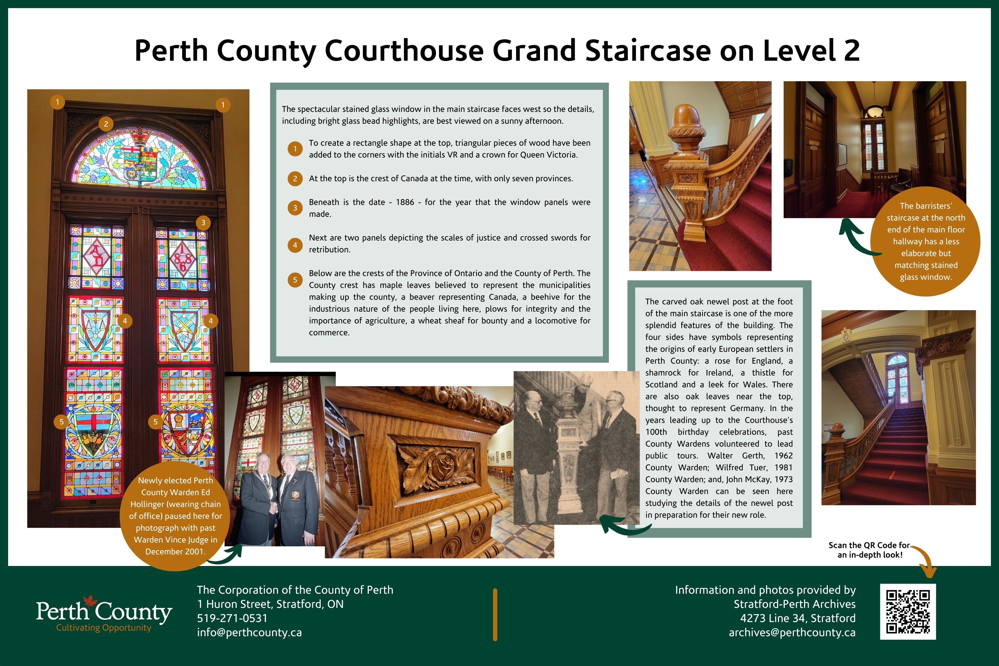Grand Staircase and Stained Glass Windows poster