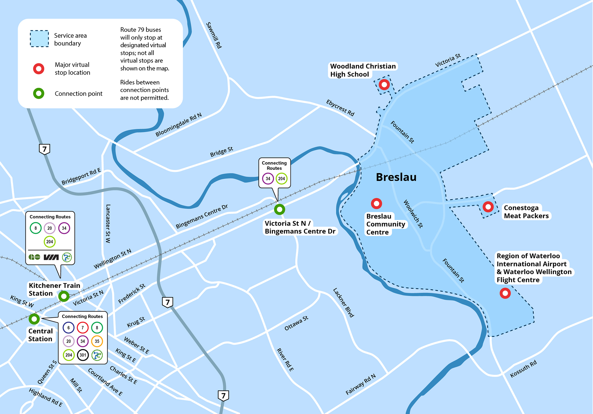 Map of Route 79 Breslau service area