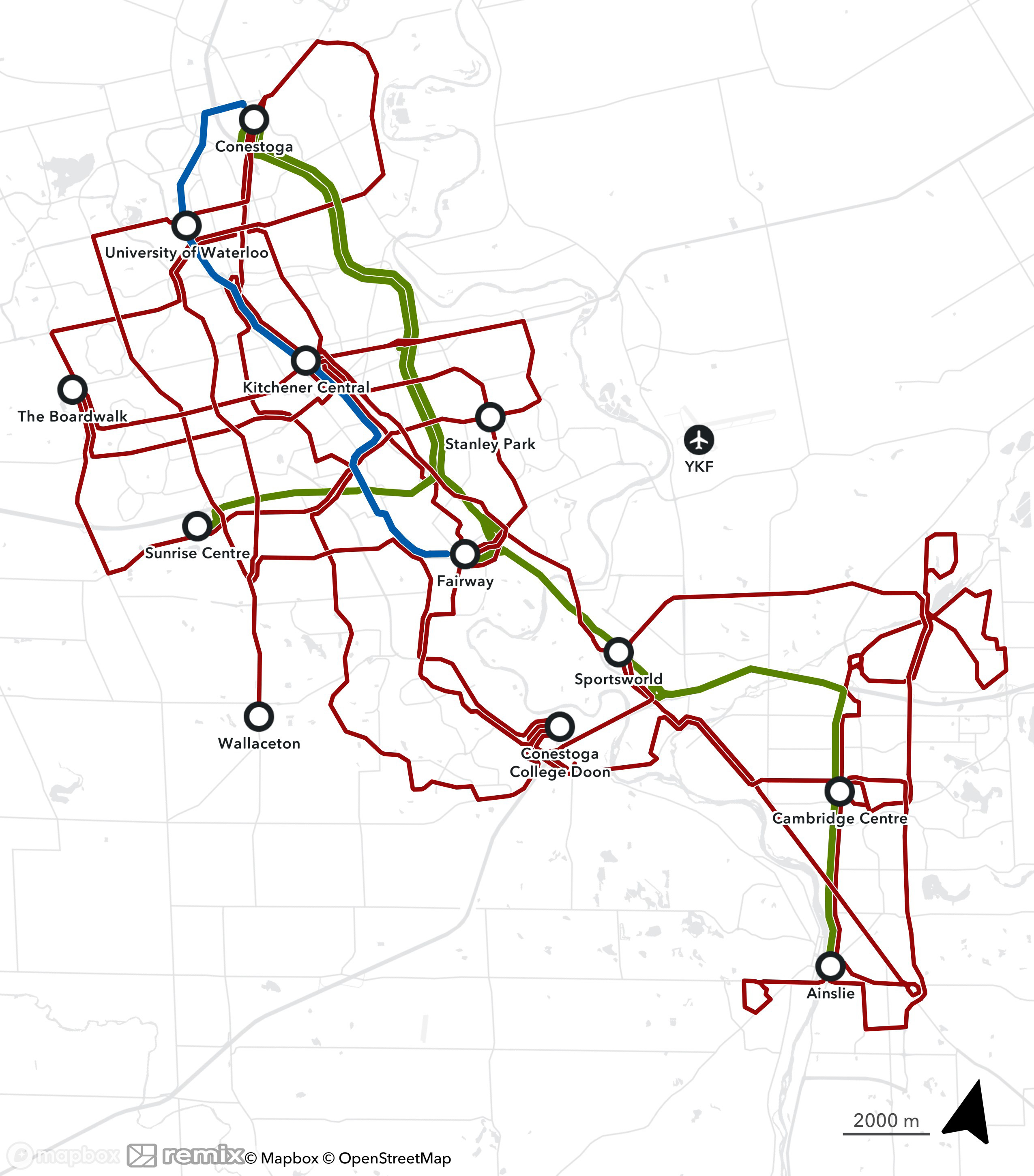 Proposed frequent transit network and highway express