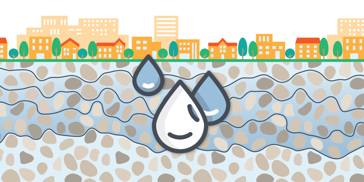 Illustration of groundwater aquifer