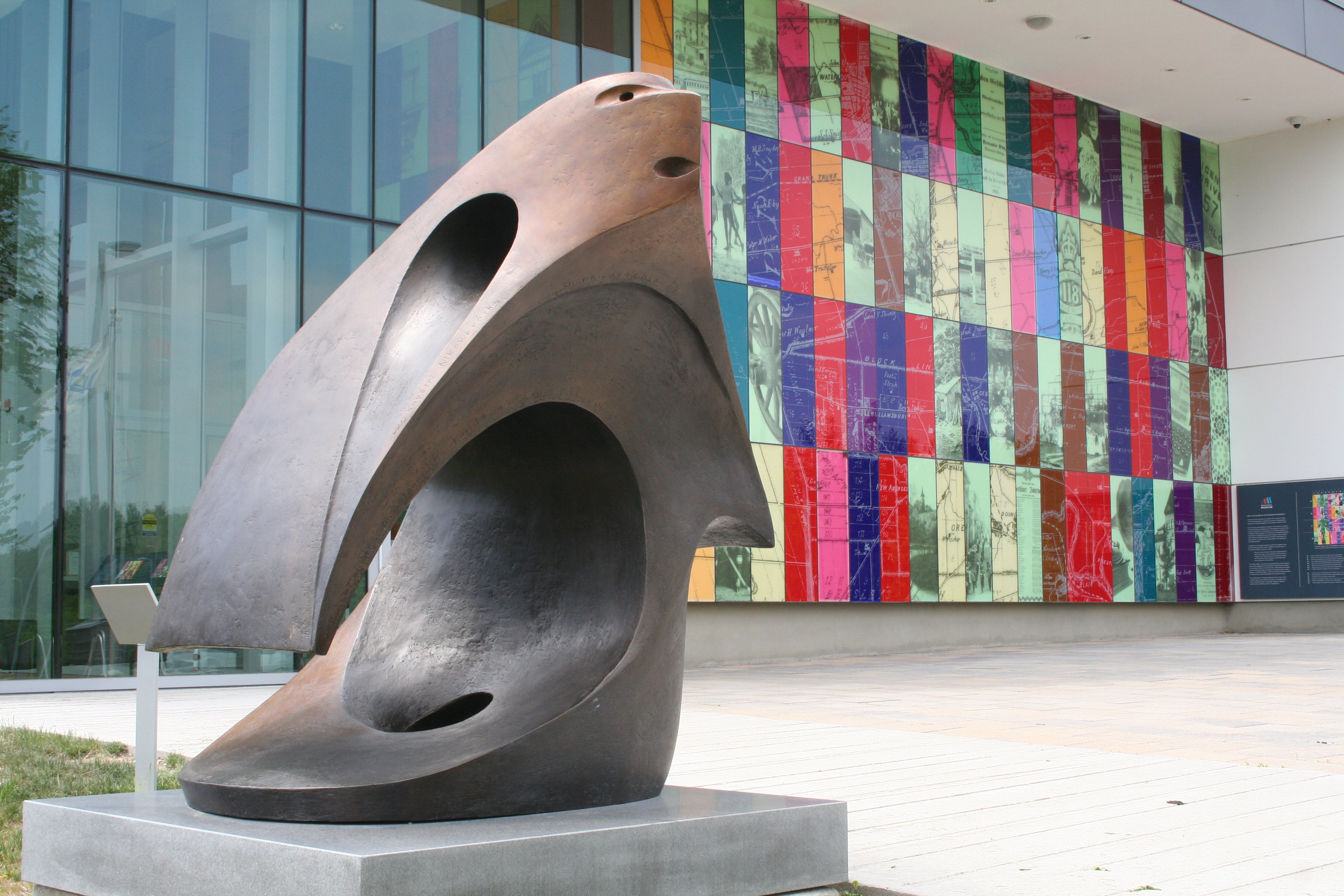 Side view of art piece