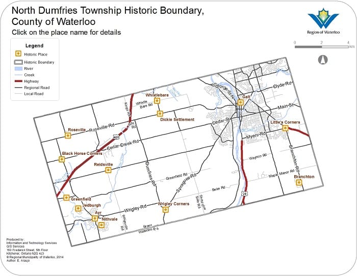 Map of North Dumfries Township