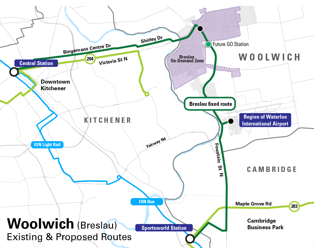 Map of proposed Breslau fixed route