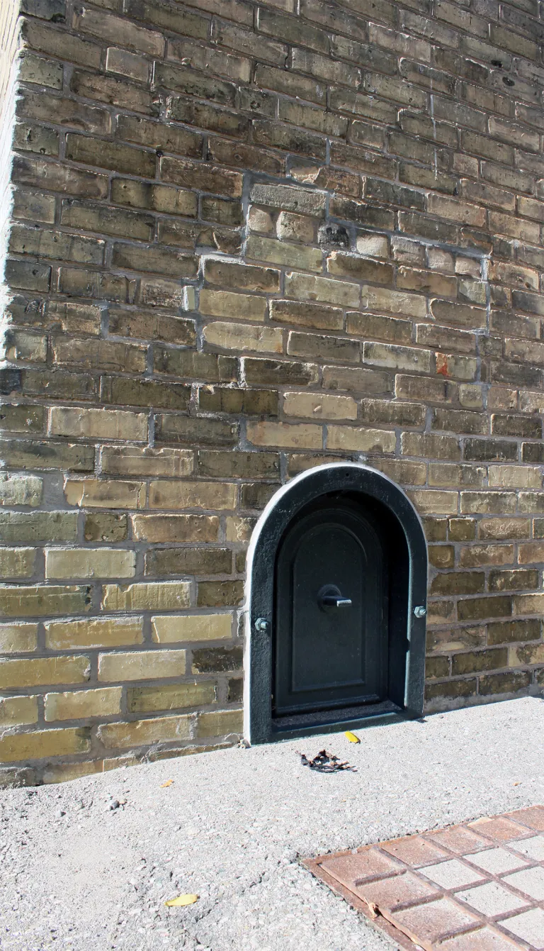 Chute door once used to deliver coal for the diesel generator.